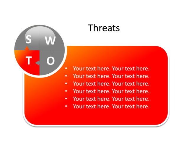 PowerPoint Slide - swot-analysis-diagram-red-threats-mp-292