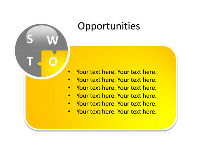 PowerPoint Slide - swot-analysis-diagram-yellow-opportunities-mp-291