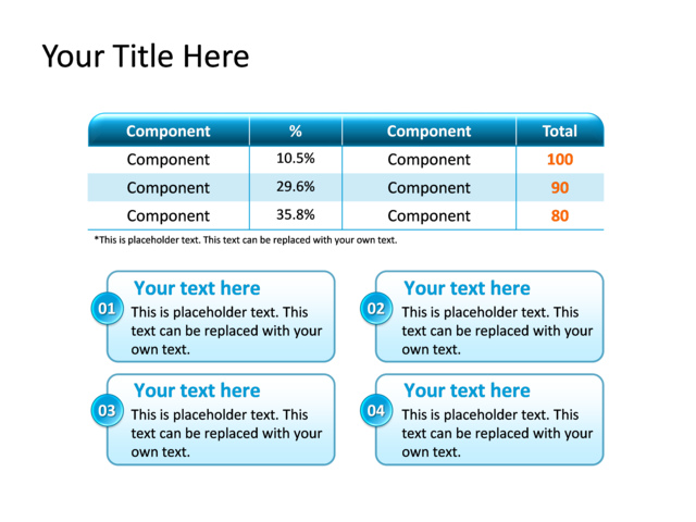PowerPoint Slide - table---text-box-diagram-multicolor-4-rows-tg-90