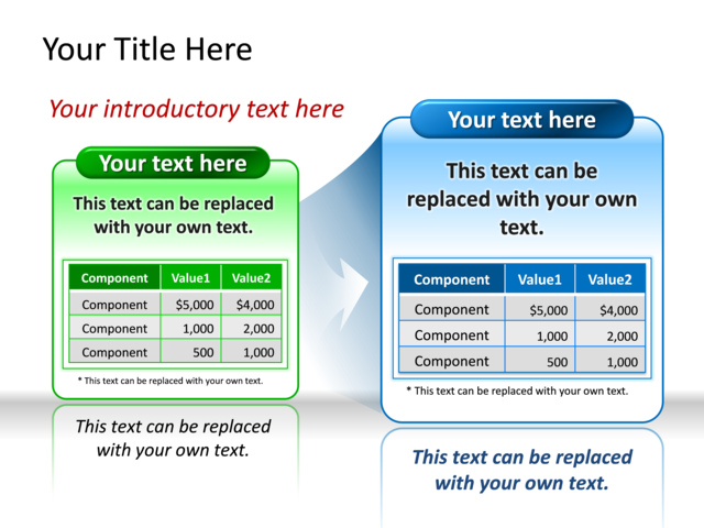 PowerPoint Slide - table-diagram-blue-2-tables-tg-577
