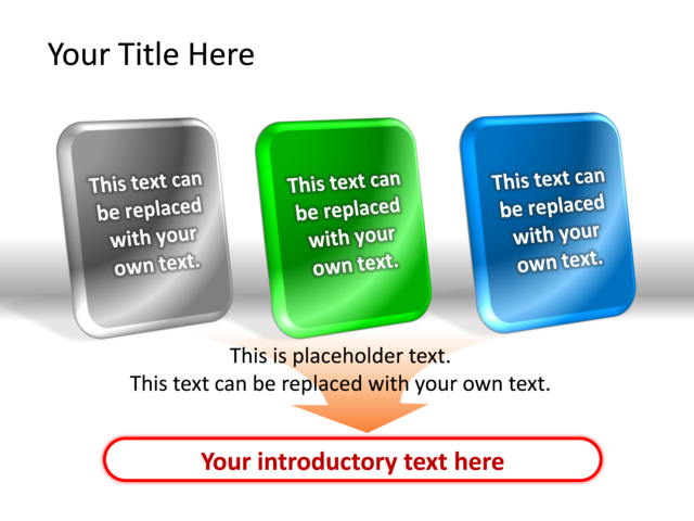 PowerPoint Slide - text-box-diagram-3d-blue-3-boxes-tg-588