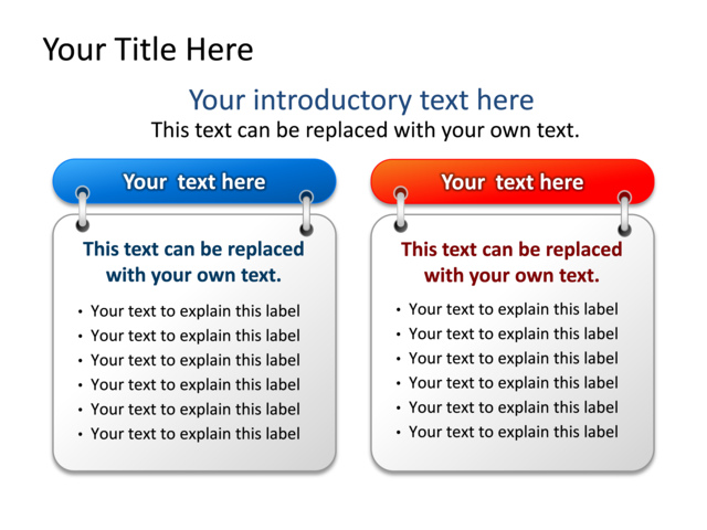 PowerPoint Slide - text-box-diagram-blue-2-boxes-tg-509