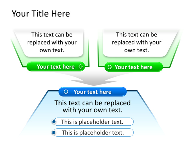 PowerPoint Slide - text-box-diagram-blue-3-sections-tg-572