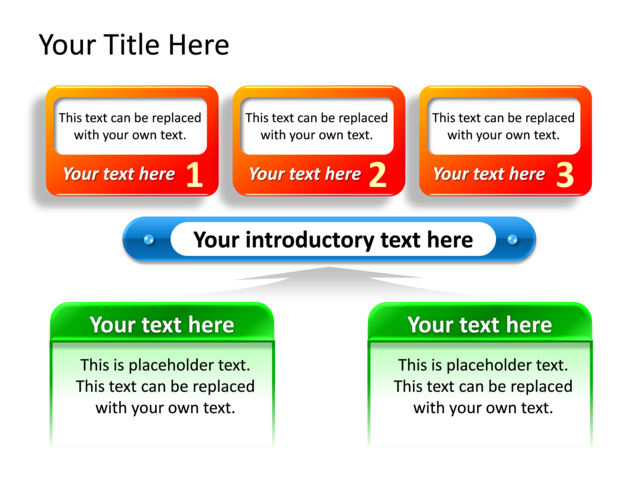 PowerPoint Slide - text-box-diagram-multicolor-3-sections-tg-571
