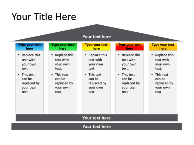 PowerPoint Slide - text-box-diagram-multicolor-5-arrows-pl-318