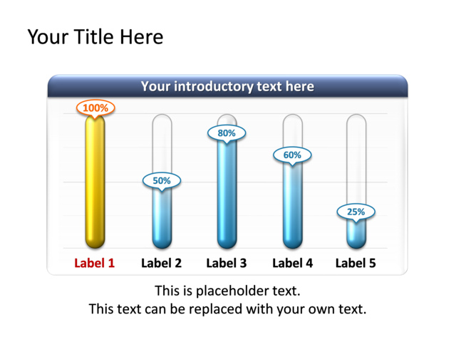 PowerPoint Slide - thermometer-diagram-multicolor-5-thermometers-tg-46