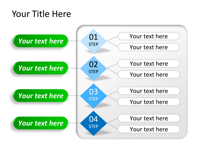 PowerPoint Slide - tree-diagram-green-4-sections-tg-551