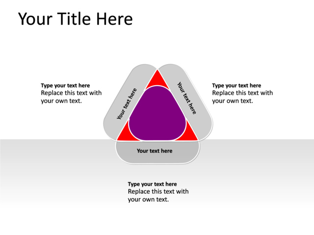 PowerPoint Slide - venn-diagram-purple-3-triangles-pl-131