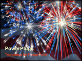  Power Point Template of - fireworks displayed over the american flag - Royalty Free PPT