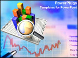  Power Point Template of - A chart with a magnifying glass. - Royalty Free PPT