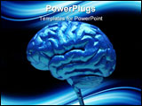  Power Point Template of - Conceptual image of a blue brain over white - 3d render - Royalty Free PPT
