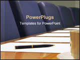  Power Point Template of - a close-up of a conference room showing a row of chairs  a table - Royalty Free PPT