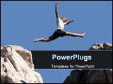  Power Point Template of - boy jumping over the mountains - Royalty Free PPT