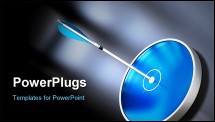  Power Point Template of - lue design Target over a black background with an arrow hitting the center symbol of successful mar - Royalty Free PPT
