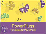  Power Point Template of - Coloured energetic butterflies - Royalty Free PPT