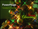  Power Point Template of - christmas tree at night - Royalty Free PPT