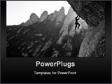  Power Point Template of - a rock climber stuggles to hold on - Royalty Free PPT