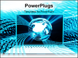  Power Point Template of - Globe background with binary code flowing from computer - Royalty Free PPT