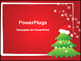  Power Point Template of - snow falling on the Christmas tree - Royalty Free PPT