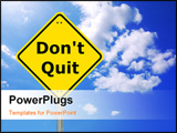  Power Point Template of - dont give up on yellow road sign for motivation - Royalty Free PPT