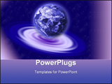  Power Point Template of - The earth planet on a red water ripple - Royalty Free PPT