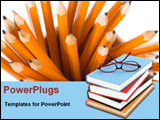  Power Point Template of - books and pencils - Royalty Free PPT