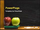  Power Point Template of - apples and chalk board at school - Royalty Free PPT