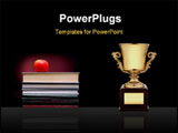  Power Point Template of - Apple on books - Royalty Free PPT
