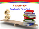  Power Point Template of - Sign dollar and the books on scales - Royalty Free PPT