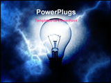  Power Point Template of - light bulb on blue electrifying background - Royalty Free PPT