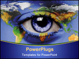  Power Point Template of - a child s eye with world painted around - Royalty Free PPT