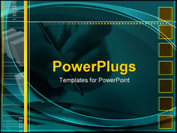  Power Point Template of - business hand with pen - Royalty Free PPT
