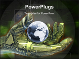  Power Point Template of - Robotic Hand with globe - Royalty Free PPT