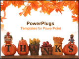  Power Point Template of - A thanksgiving decoration sign over a white background - Royalty Free PPT
