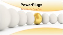  Power Point Template of - Golden egg in a row of the white eggs. 3d illustration with realistic factures and DOFF - Royalty Free PPT