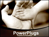  Power Point Template of - Little hand holding bigger hand - Royalty Free PPT