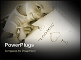  Power Point Template of - Little Schoolgirl Showing a draw - Royalty Free PPT