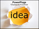  Power Point Template of - idea on yellow background in a paper hole - Royalty Free PPT