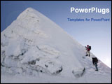  Power Point Template of - two climbers about to summit island peak in nepal - Royalty Free PPT