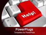  Power Point Template of -  A red button on a keyboard with the words   Help   - Royalty Free PPT