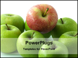  Power Point Template of - red apple among green apples - Royalty Free PPT