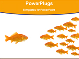  Power Point Template of - a fish in front of a group fish - Royalty Free PPT