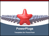  Power Point Template of - red star in front of grey stars - Royalty Free PPT