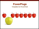  Power Point Template of - a big green apple with other red apples - Royalty Free PPT