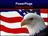  Power Point Template of - he national bird of the United States Of America  the majestic bald eagle against a Flag background - Royalty Free PPT
