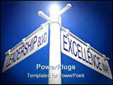  Power Point Template of - street post with leadership blvd and excellence way signs - Royalty Free PPT