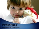  Power Point Template of - Girl holding her doll - Royalty Free PPT