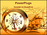  Power Point Template of - a compass with map - Royalty Free PPT
