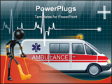  Power Point Template of - A Concept And Presentation Figure in 3D  A lifeline in an electrocardiogram and an ambulance - Royalty Free PPT