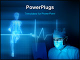  Power Point Template of -  medical background with a heart beat   pulse with a heart rate monitor symbol along with a doctor  - Royalty Free PPT